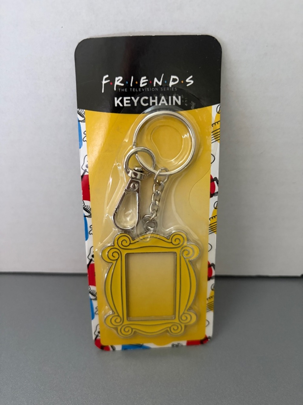 FRIENDS Yellow Picture Frame Keychain TV Show Door Frame Key Ring